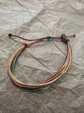 Nwot Pura Vida Multistrand Pastel Rope Bracelet with Small Logo Charm